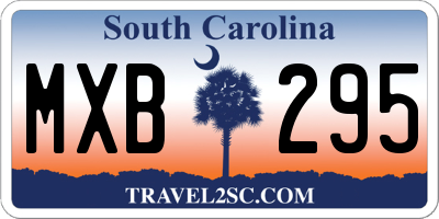 SC license plate MXB295