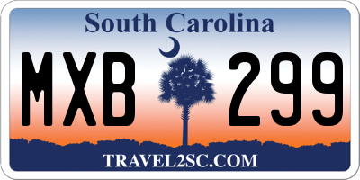 SC license plate MXB299