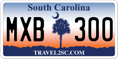 SC license plate MXB300