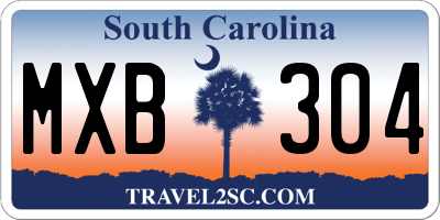 SC license plate MXB304