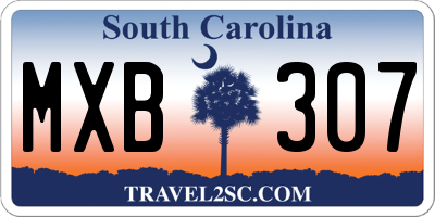 SC license plate MXB307