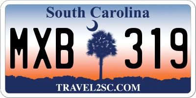 SC license plate MXB319
