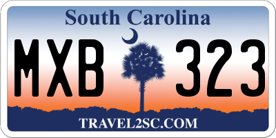 SC license plate MXB323