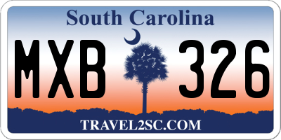 SC license plate MXB326