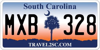 SC license plate MXB328