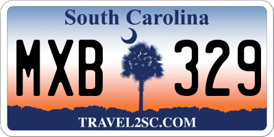 SC license plate MXB329