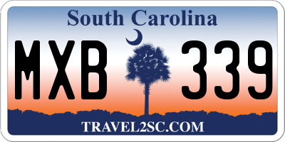 SC license plate MXB339