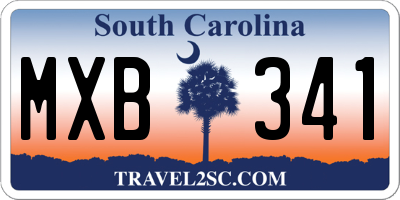SC license plate MXB341