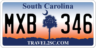 SC license plate MXB346