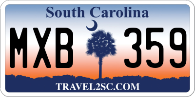 SC license plate MXB359