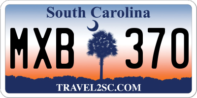 SC license plate MXB370