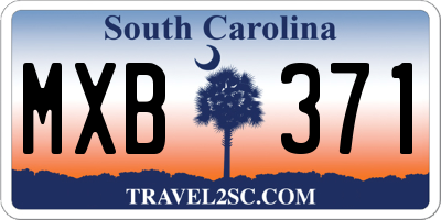 SC license plate MXB371