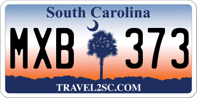 SC license plate MXB373