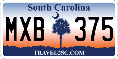 SC license plate MXB375