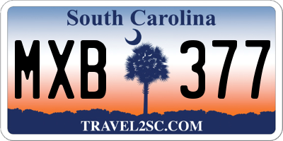 SC license plate MXB377
