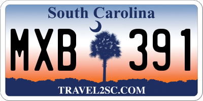 SC license plate MXB391