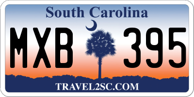 SC license plate MXB395