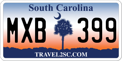 SC license plate MXB399