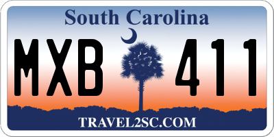 SC license plate MXB411