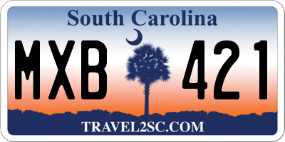 SC license plate MXB421