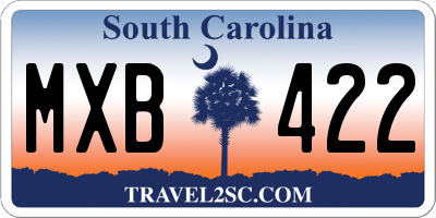 SC license plate MXB422