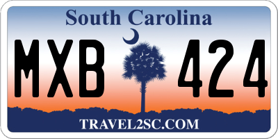 SC license plate MXB424
