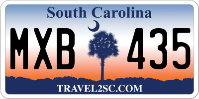 SC license plate MXB435