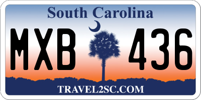 SC license plate MXB436