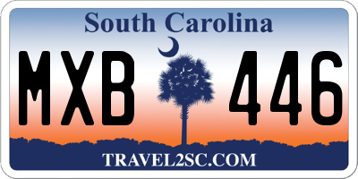 SC license plate MXB446