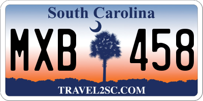 SC license plate MXB458