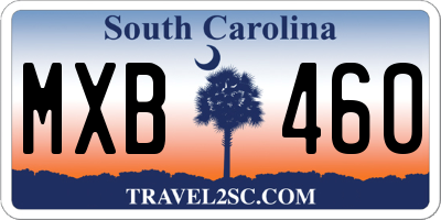 SC license plate MXB460