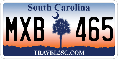 SC license plate MXB465