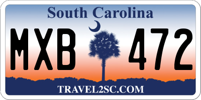 SC license plate MXB472