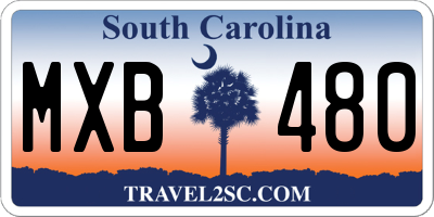SC license plate MXB480