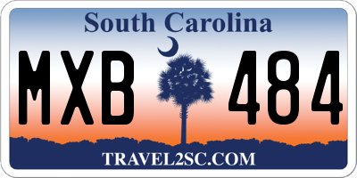 SC license plate MXB484