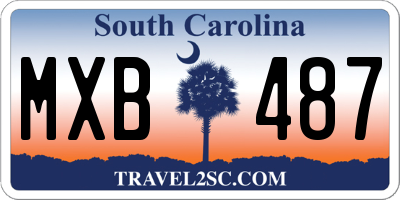 SC license plate MXB487