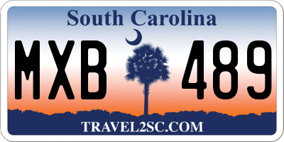SC license plate MXB489