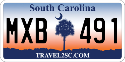 SC license plate MXB491