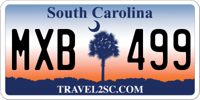 SC license plate MXB499