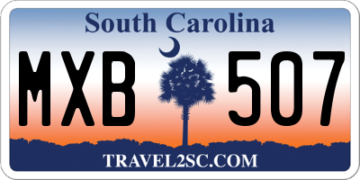 SC license plate MXB507