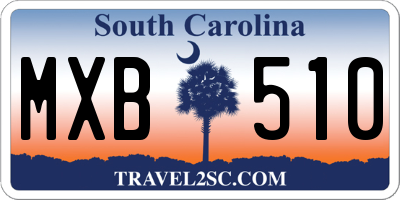 SC license plate MXB510