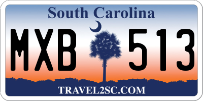 SC license plate MXB513
