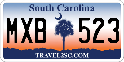 SC license plate MXB523