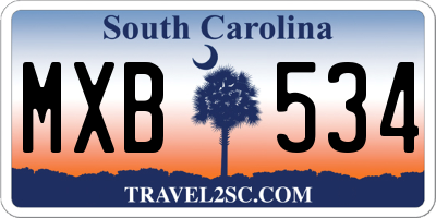 SC license plate MXB534