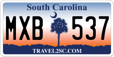 SC license plate MXB537
