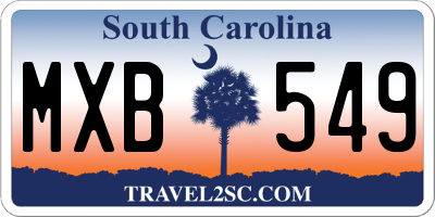 SC license plate MXB549