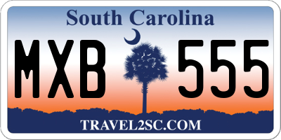 SC license plate MXB555