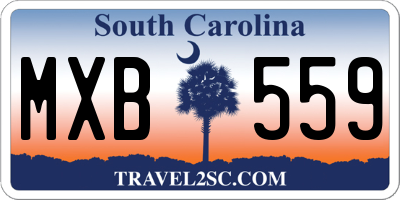 SC license plate MXB559