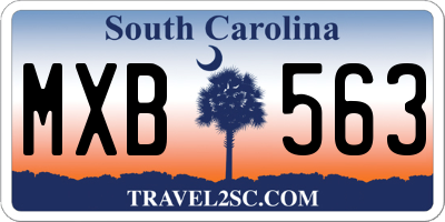 SC license plate MXB563