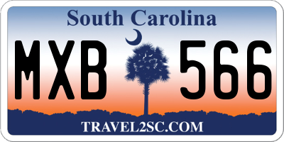 SC license plate MXB566